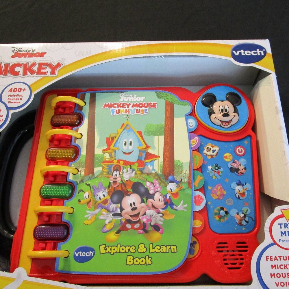 Vtech Mickey Mouse Funhouse Explore and Learn Book NWT